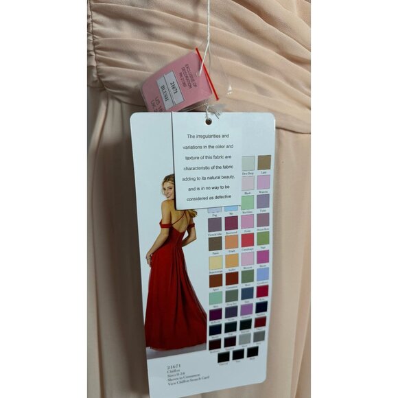 NWT Morilee Madeline Gardner Blush Pink Pleated Formal Gown Size 18 - Picture 3 of 7